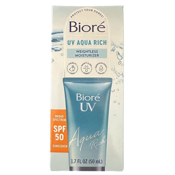 Biore UV Aqua Rich Daily Facial Moisturizer Broad Spectrum SPF 50 1.7oz/50mL - Picture 1 of 4